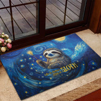 Sloth Life Is The Best Life Rubber Doormat with Starry Night Sky - Wonder Print Shop