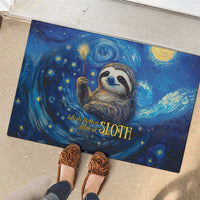 Sloth Life Is The Best Life Rubber Doormat with Starry Night Sky - Wonder Print Shop