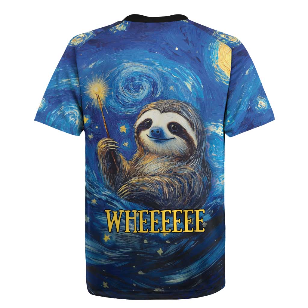 Sloth Life Is The Best Life Rugby Jersey with Starry Night Sky - Wonder Print Shop
