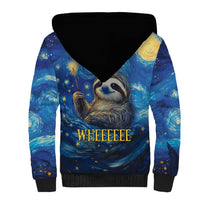 Sloth Life Is The Best Life Sherpa Hoodie with Starry Night Sky - Wonder Print Shop