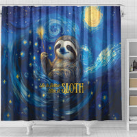 Sloth Life Is The Best Life Shower Curtain with Starry Night Sky