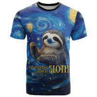 Sloth Life Is The Best Life T Shirt with Starry Night Sky - Wonder Print Shop