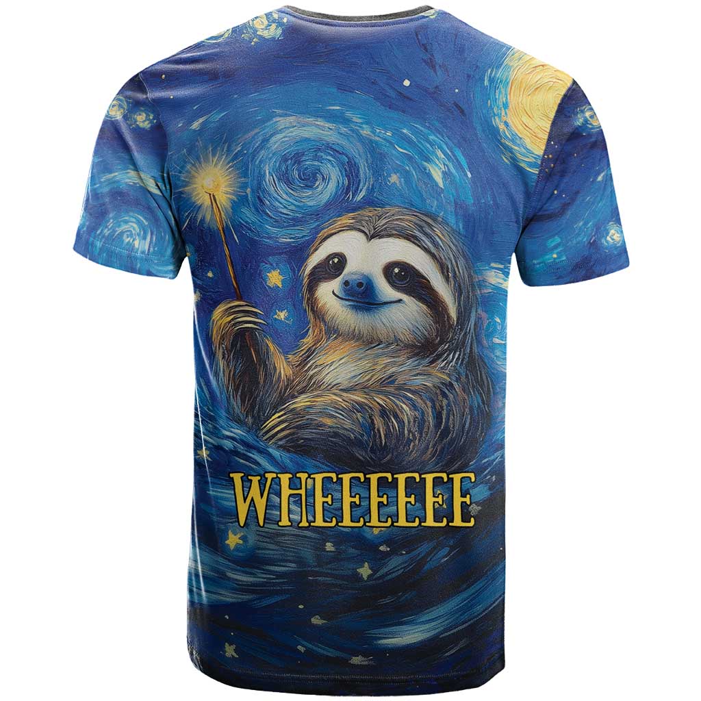 Sloth Life Is The Best Life T Shirt with Starry Night Sky - Wonder Print Shop
