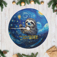 Sloth Life Is The Best Life Tree Skirt with Starry Night Sky - Wonder Print Shop