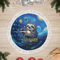 Sloth Life Is The Best Life Tree Skirt with Starry Night Sky - Wonder Print Shop
