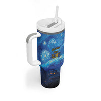 Sloth Life Is The Best Life Tumbler With Handle with Starry Night Sky - Wonder Print Shop