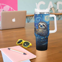 Sloth Life Is The Best Life Tumbler With Handle with Starry Night Sky - Wonder Print Shop
