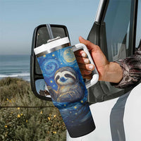 Sloth Life Is The Best Life Tumbler With Handle with Starry Night Sky - Wonder Print Shop