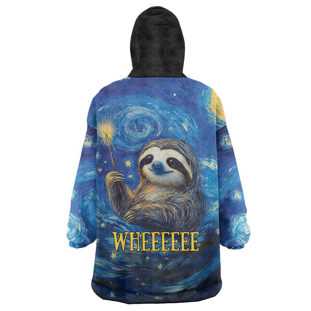 Sloth Life Is The Best Life Wearable Blanket Hoodie with Starry Night Sky - Wonder Print Shop