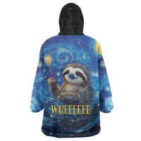 Sloth Life Is The Best Life Wearable Blanket Hoodie with Starry Night Sky - Wonder Print Shop