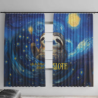 Sloth Life Is The Best Life Window Curtain with Starry Night Sky - Wonder Print Shop