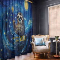 Sloth Life Is The Best Life Window Curtain with Starry Night Sky - Wonder Print Shop