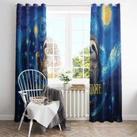 Sloth Life Is The Best Life Window Curtain with Starry Night Sky - Wonder Print Shop
