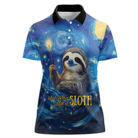 Sloth Life Is The Best Life Women Polo Shirt with Starry Night Sky - Wonder Print Shop