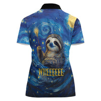 Sloth Life Is The Best Life Women Polo Shirt with Starry Night Sky - Wonder Print Shop