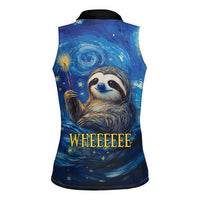 Sloth Life Is The Best Life Women Sleeveless Polo Shirt with Starry Night Sky - Wonder Print Shop