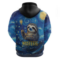 Sloth Life Is The Best Life Zip Hoodie with Starry Night Sky - Wonder Print Shop
