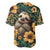 Sloth with Flowers Seamless Style Baseball Jersey LT9 - Wonder Print Shop
