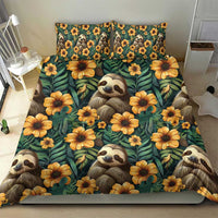 Sloth with Flowers Seamless Style Bedding Set LT9 - Wonder Print Shop