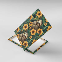 Sloth with Flowers Seamless Style Canvas Wall Art LT9 - Wonder Print Shop