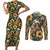 Sloth with Flowers Seamless Style Couples Matching Short Sleeve Bodycon Dress and Long Sleeve Button Shirt LT9 - Wonder Print Shop