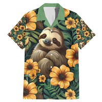 Sloth with Flowers Seamless Style Family Matching Mermaid Dress and Hawaiian Shirt LT9 - Wonder Print Shop