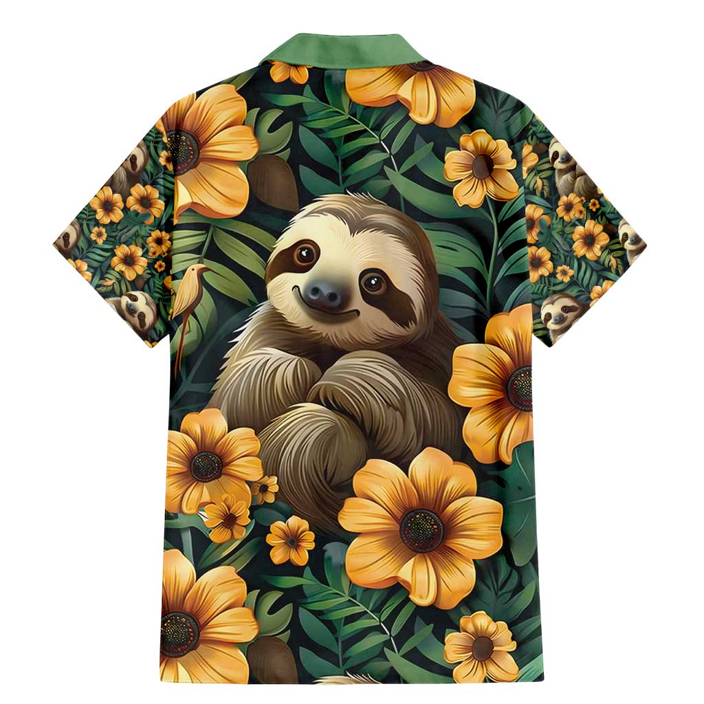 Sloth with Flowers Seamless Style Family Matching Mermaid Dress and Hawaiian Shirt LT9 - Wonder Print Shop