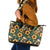 Sloth with Flowers Seamless Style Leather Tote Bag - Wonder Print Shop