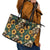 Sloth with Flowers Seamless Style Leather Tote Bag - Wonder Print Shop