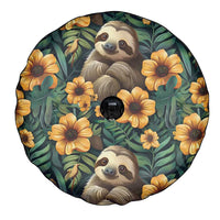 Sloth with Flowers Seamless Style Spare Tire Cover - Wonder Print Shop