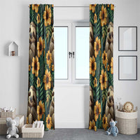 Sloth with Flowers Seamless Style Window Curtain - Wonder Print Shop