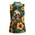 Sloth with Flowers Seamless Style Women Sleeveless Polo Shirt - Wonder Print Shop