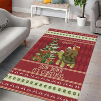 Sloth And Snail Riding A Turtle Wheeee Area Rug Slow Down It's Christmas LT9 - Wonder Print Shop