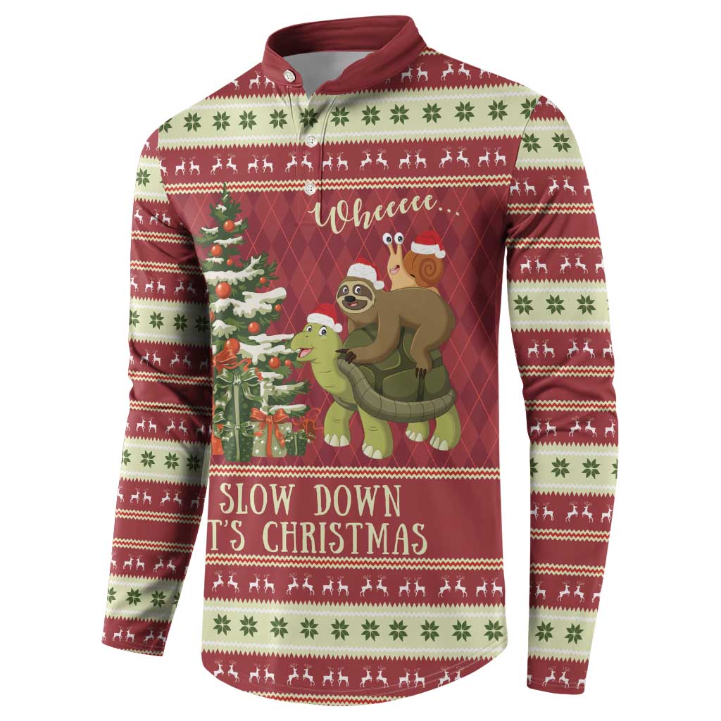 Sloth And Snail Riding A Turtle Wheeee Button Sweatshirt Slow Down It's Christmas LT9 - Wonder Print Shop