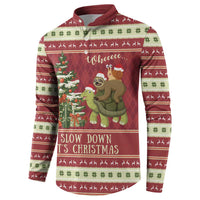Sloth And Snail Riding A Turtle Wheeee Button Sweatshirt Slow Down It's Christmas LT9 - Wonder Print Shop