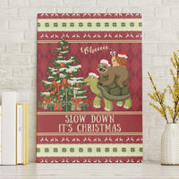 Sloth And Snail Riding A Turtle Wheeee Canvas Wall Art Slow Down It's Christmas LT9 - Wonder Print Shop