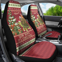 Sloth And Snail Riding A Turtle Wheeee Car Seat Cover Slow Down It's Christmas LT9 - Wonder Print Shop