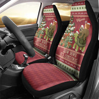 Sloth And Snail Riding A Turtle Wheeee Car Seat Cover Slow Down It's Christmas LT9 - Wonder Print Shop