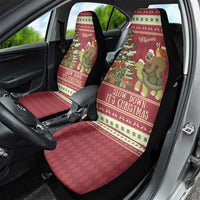 Sloth And Snail Riding A Turtle Wheeee Car Seat Cover Slow Down It's Christmas LT9 - Wonder Print Shop