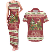 Sloth And Snail Riding A Turtle Wheeee Couples Matching Tank Maxi Dress and Hawaiian Shirt Slow Down It's Christmas LT9 - Wonder Print Shop