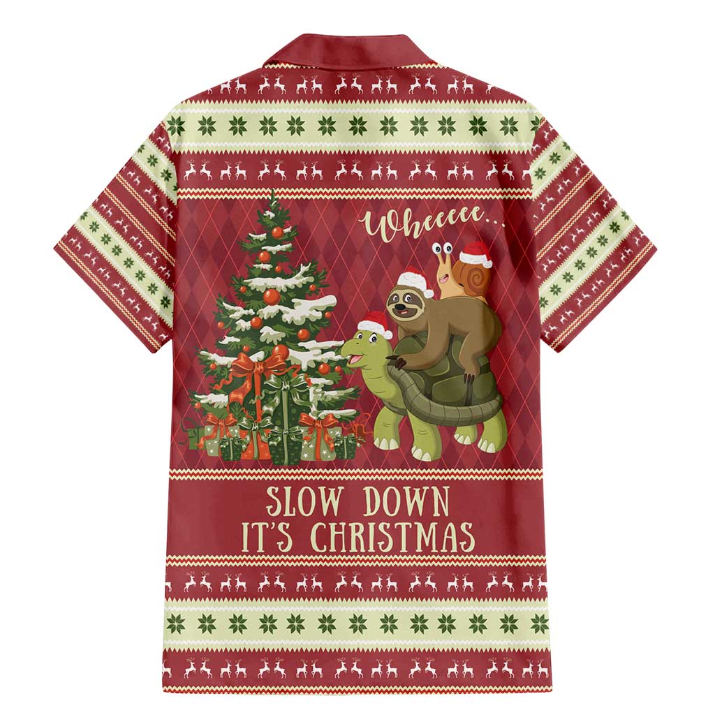 Sloth And Snail Riding A Turtle Wheeee Family Matching Mermaid Dress and Hawaiian Shirt Slow Down It's Christmas LT9 - Wonder Print Shop