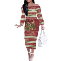 Sloth And Snail Riding A Turtle Wheeee Family Matching Off The Shoulder Long Sleeve Dress and Hawaiian Shirt Slow Down It's Christmas - Wonder Print Shop