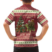 Sloth And Snail Riding A Turtle Wheeee Family Matching Off Shoulder Maxi Dress and Hawaiian Shirt Slow Down It's Christmas LT9 - Wonder Print Shop