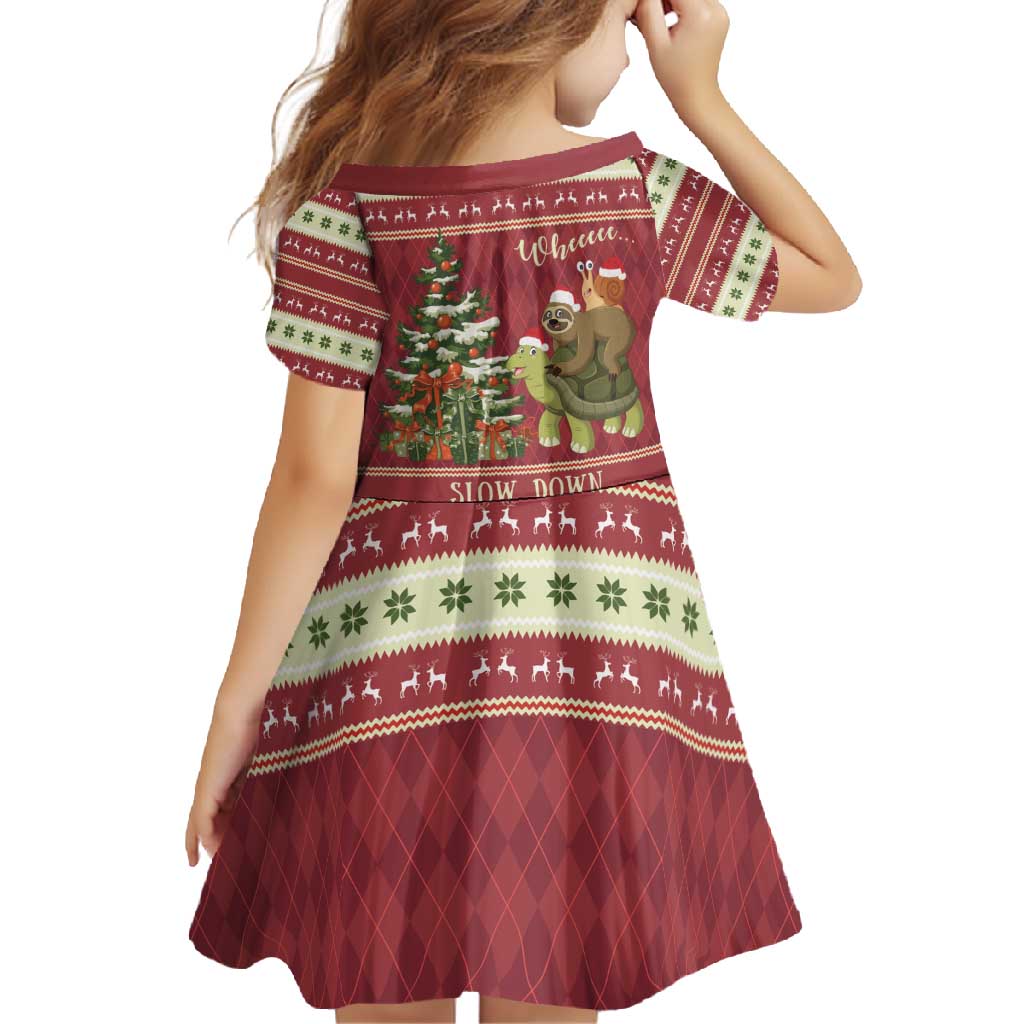 Sloth And Snail Riding A Turtle Wheeee Family Matching Off Shoulder Maxi Dress and Hawaiian Shirt Slow Down It's Christmas LT9 - Wonder Print Shop