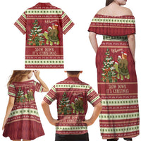 Sloth And Snail Riding A Turtle Wheeee Family Matching Off Shoulder Maxi Dress and Hawaiian Shirt Slow Down It's Christmas LT9 - Wonder Print Shop