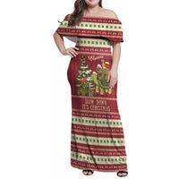 Sloth And Snail Riding A Turtle Wheeee Family Matching Off Shoulder Maxi Dress and Hawaiian Shirt Slow Down It's Christmas LT9 - Wonder Print Shop