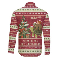 Sloth And Snail Riding A Turtle Wheeee Family Matching Summer Maxi Dress and Hawaiian Shirt Slow Down It's Christmas - Wonder Print Shop