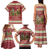 Sloth And Snail Riding A Turtle Wheeee Family Matching Tank Maxi Dress and Hawaiian Shirt Slow Down It's Christmas - Wonder Print Shop
