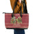 Sloth And Snail Riding A Turtle Wheeee Leather Tote Bag Slow Down It's Christmas - Wonder Print Shop