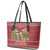 Sloth And Snail Riding A Turtle Wheeee Leather Tote Bag Slow Down It's Christmas - Wonder Print Shop